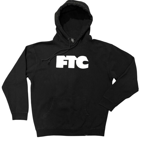 FTC Hoodie Sweatshirt Sz Medium For The City  Skateboarding Big Logo Black white - Picture 1 of 9